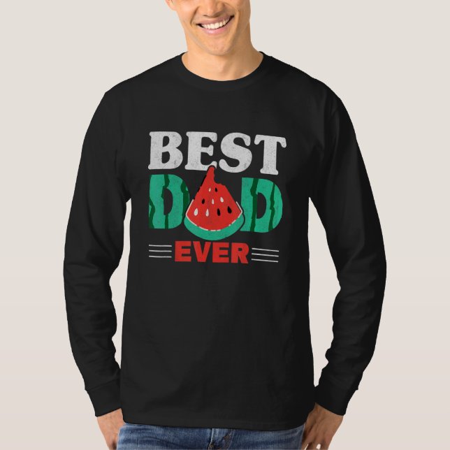 Camiseta Mens Best Dad Ever Tropical Summer Fruit Father Me (Frente)