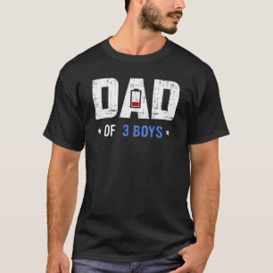 Camiseta Mens Best Dad Of 3 Boys Fathers Day