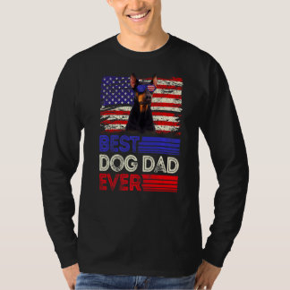 Camiseta Mens Best Doberman Pai Ever American Flag Patrioti