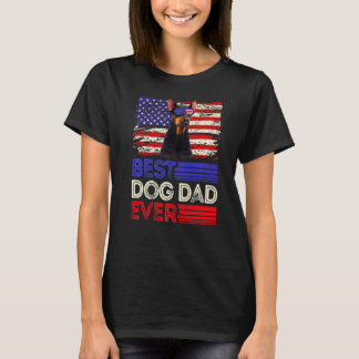 Camiseta Mens Best Doberman Pai Ever American Flag Patrioti