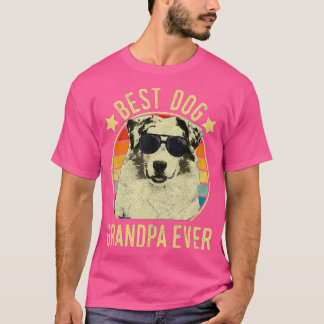 Camiseta Mens Best Dog Avô Ever Australian Shepherd Fat