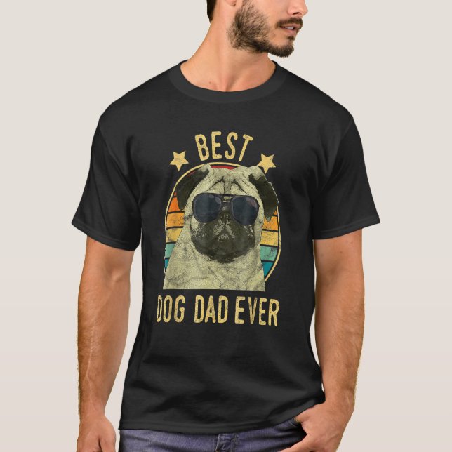 Camiseta Mens Best Dog Dad Ever Pug Fathers Day (Frente)