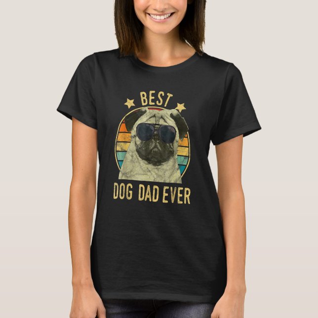 Camiseta Mens Best Dog Dad Ever Pug Fathers Day (Frente)