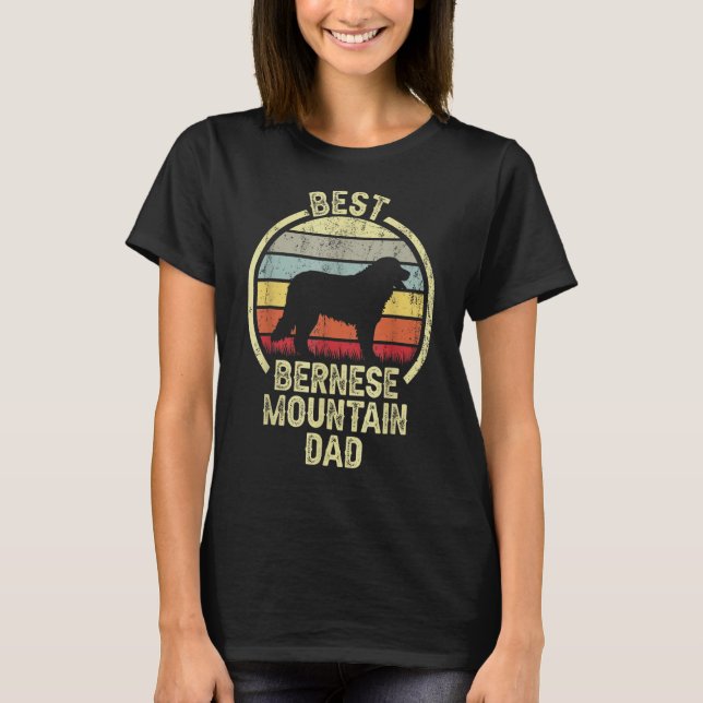 Camiseta Mens Best Dog Father Dad Fathers Day Berner Bernes (Frente)