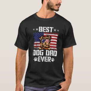 Camiseta Mens Best Dog Pai Ever Yorkshire Terrier Usa Flag