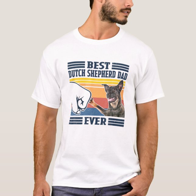 Camiseta Mens Best Dutch Shepherd Dad Ever Funny Dog Lover (Frente)