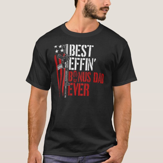 Camiseta Mens Best Effin Bonus Pai Ever (Frente)