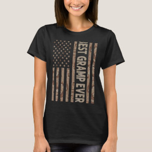 Camiseta Mens Best Gramp Ever Us American Flag Avô Fat