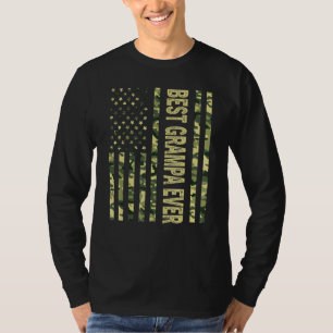 Camiseta Mens Best Grampa Ever Us American Flag Avô F