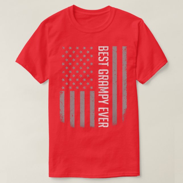 Camiseta Mens Best Grampy Ever American Flag Presente Para  (Frente do Design)