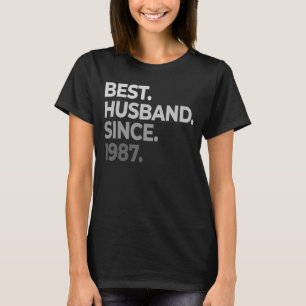 Camiseta Mens Best Husband desde 1987, 35 anos de casamento