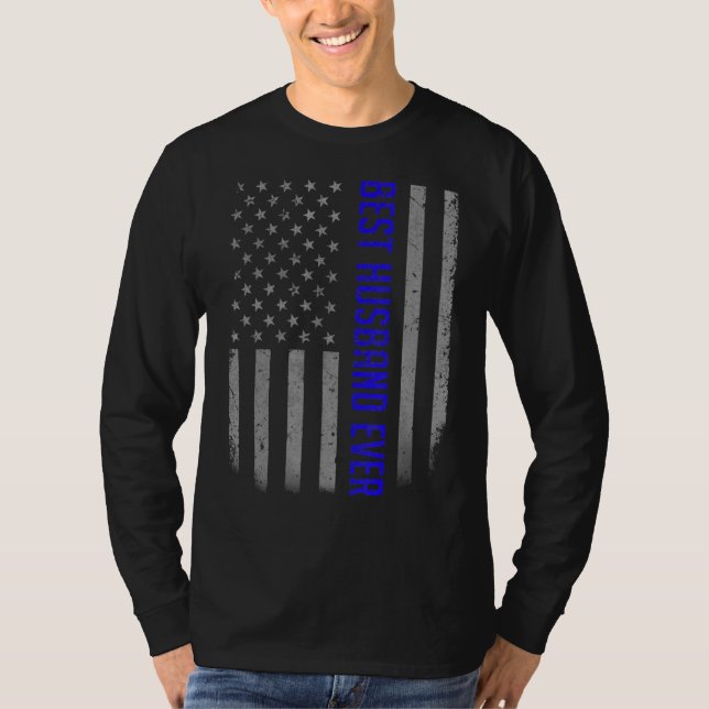 Camiseta Mens Best Husband Ever American Flag For Padre (Frente)