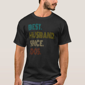 Camiseta Mens Best Husband Since 2005 Vintage Couples Marri