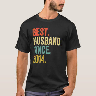 Camiseta Mens Best Husband Since 2014 8th Wedding Anniversa