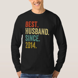 Camiseta Mens Best Husband Since 2014 8th Wedding Anniversa
