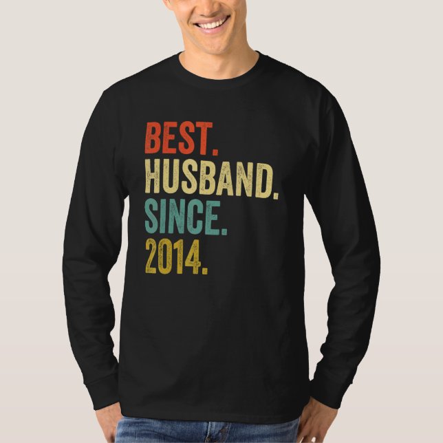 Camiseta Mens Best Husband Since 2014 8th Wedding Anniversa (Frente)