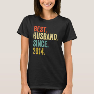 Camiseta Mens Best Husband Since 2014 8th Wedding Anniversa