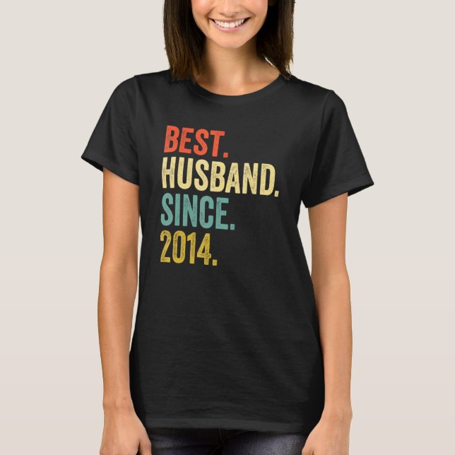 Camiseta Mens Best Husband Since 2014 8th Wedding Anniversa (Frente)