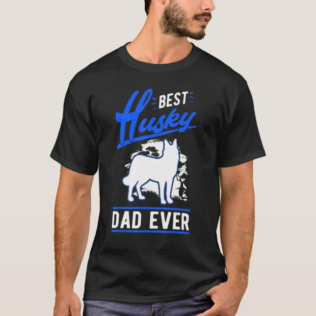Camiseta Mens Best Husky Dad Ever Husky Dad (Frente)