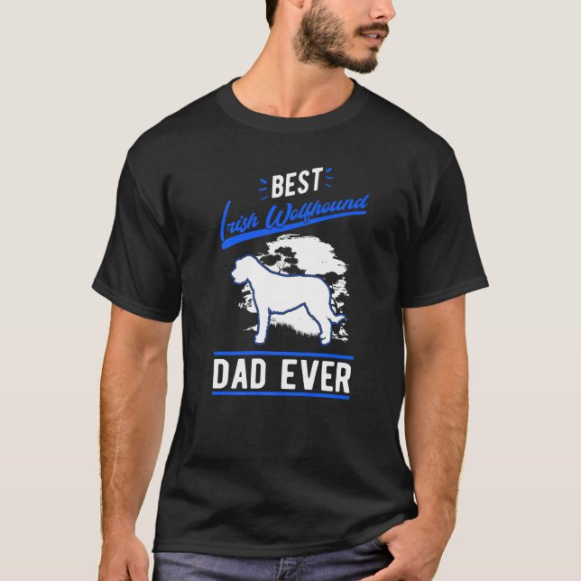 Camiseta Mens Best Irish Wolfhound Dad Ever   (Frente)