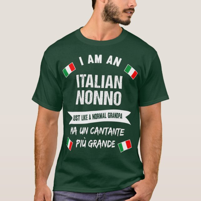 Camiseta Mens Best Italian Nonno  Great Italian Grandpa (Frente)