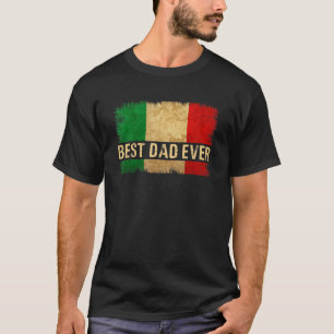 Camiseta Mens Best Italiana Pai Ever Italia Flag Prid Fathe