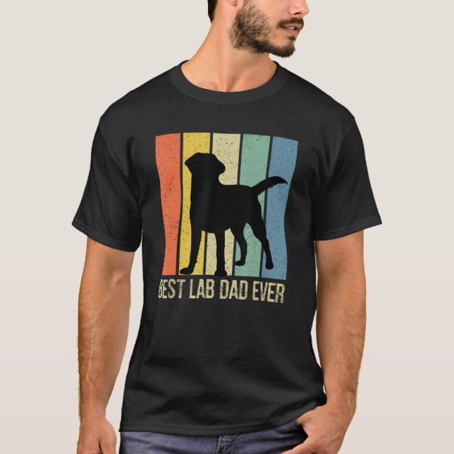 Camiseta Mens Best Lab Dad Ever Black Labrador Retriever Vi (Frente)