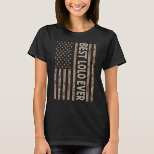 Camiseta Mens Best Lolo Ever Us American Flag Avô Fath