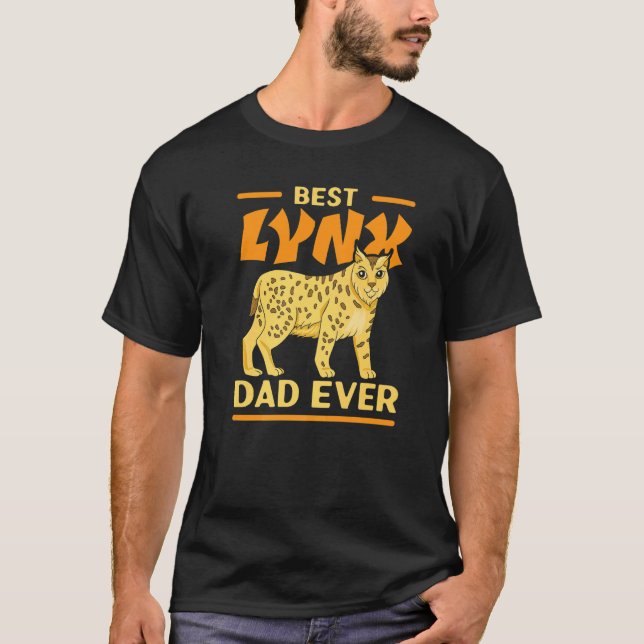 Camiseta Mens Best Lynx Dad Ever Zookeeper Wildlife Animal  (Frente)