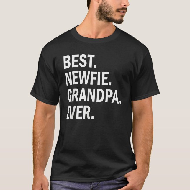 Camiseta Mens Best Newfie Grandpa Ever  Newfoundland Dog (Frente)