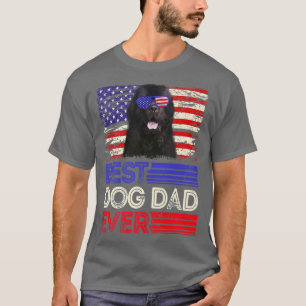 Camiseta Mens Best Newfoundland Pai Ever American Flag Patr