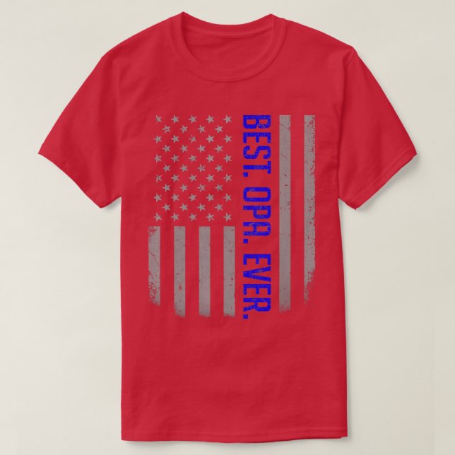 Camiseta Mens Best Opa Ever American Pai Flag Oferece Para  (Frente do Design)