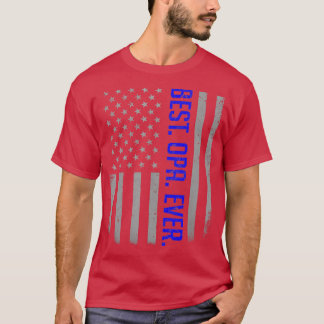 Camiseta Mens Best Opa Ever American Pai Flag Oferece Para 