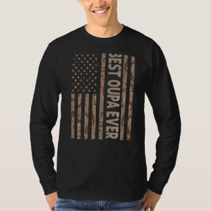 Camiseta Mens Best Oupa Ever Us American Flag Avô Fath