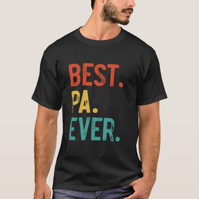 Camiseta Mens Best Pa Ever Day Pa Long Sleeve T Sh (Frente)