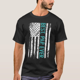 Camiseta Mens Best Pap Ever American Flag Dia de os pais F