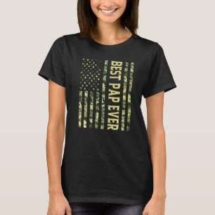 Camiseta Mens Best Pap Ever USA American Flag Avô Fathe