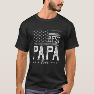 Camiseta Mens Best Papa Ever American Flag Avô Gift