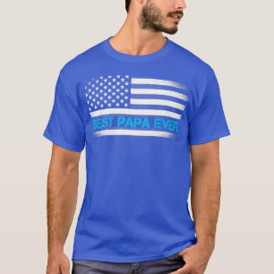 Camiseta Mens Best Papa Ever American Flag Pai Da