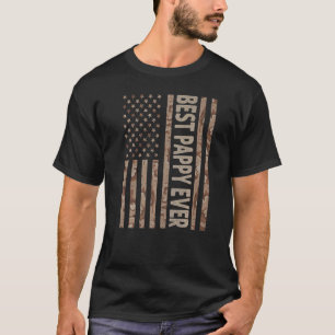 Camiseta Mens Best Pappy Alguma Vez Nos Eua Bandeira Americ