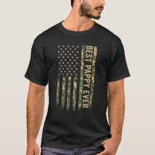 Camiseta Mens Best Pappy Ever American Flag Camo Veteran Pa