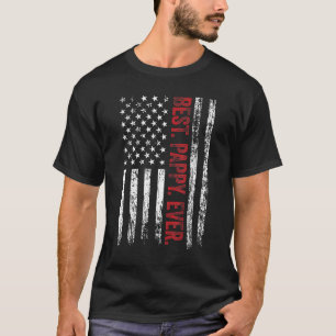 Camiseta Mens Best Pappy Ever American Flag Papa Padre Pai