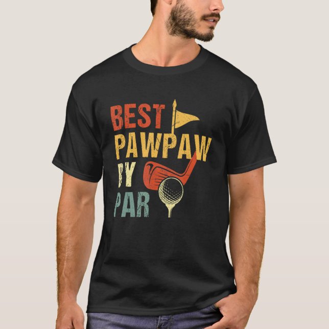 Camiseta Mens Best Pawpaw By Par     Golf Fathers Day (Frente)
