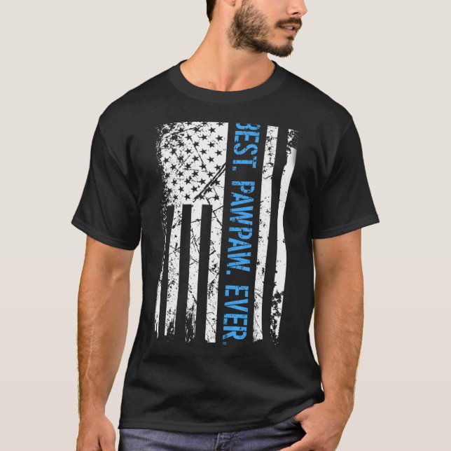 Camiseta Mens Best Pawpaw Ever A Bandeira Americana Do Pai (Frente)