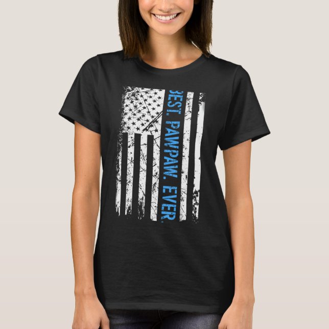 Camiseta Mens Best Pawpaw Ever A Bandeira Americana Do Pai (Frente)