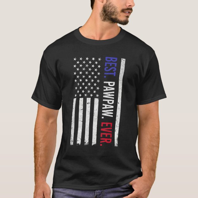 Camiseta Mens Best Pawpaw Ever American Flag Pawpaw  For Fa (Frente)