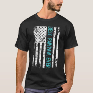 Camiseta Mens Best Pawpaw Ever Americano Bandeira Pai