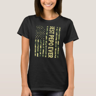 Camiseta Mens Best Pepo Ever USA American Flag Avô Fath