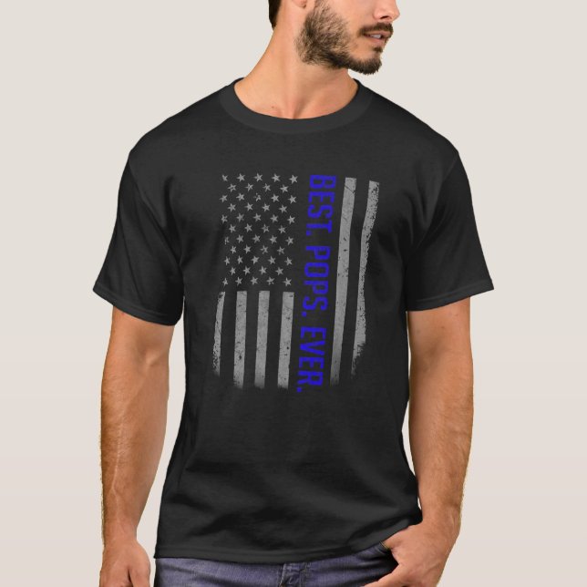 Camiseta Mens Best Pop Alguma Vez Nos Eua Bandeira American (Frente)