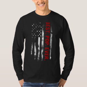 Camiseta Mens Best Pop alguma vez Vintage USA Flag Fathe